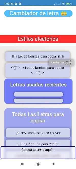 Letras Chidas Para Copiar Screenshot 0