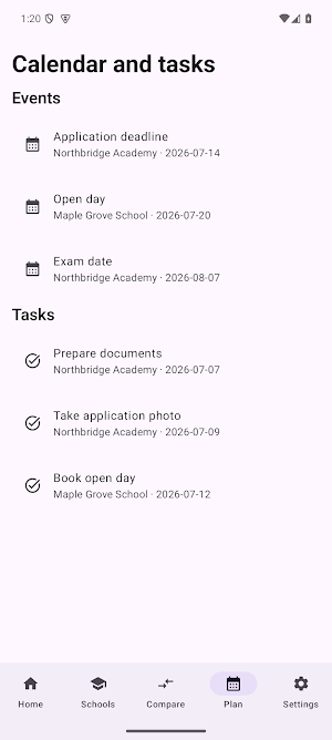 School Shortlist Screenshot 3