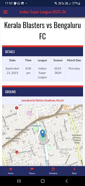 ISL 2023 Schedule | Live Score Screenshot 2