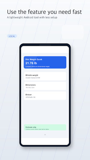 Dim Weight Quick Screenshot 1