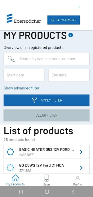 EBE Product Registration Screenshot 0