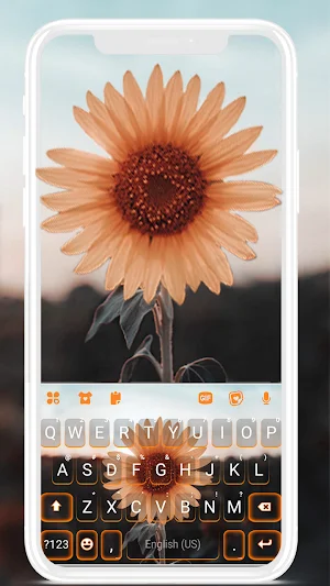 Beautiful Sunflower Keyboard Background Screenshot 0