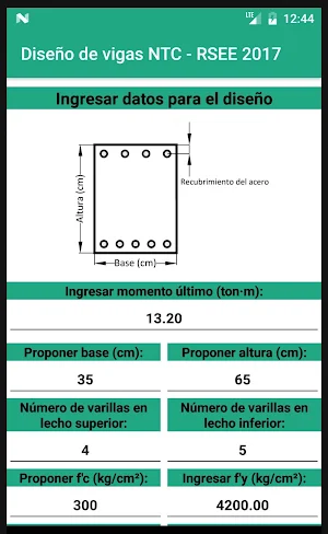 Diseño de vigas NTC - RSEE 2017 Screenshot 0