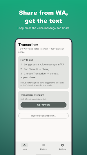 WA Transcriber: Voice to Text Screenshot 1