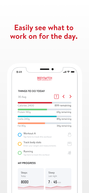 BodySwitch Health and Fitness Screenshot 3