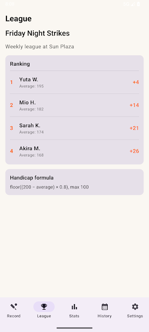 BowlingScoreTracker by MNB Screenshot 1