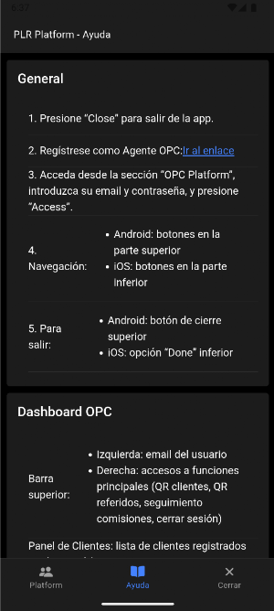 PLR OPC Agent Platform Screenshot 1