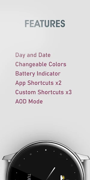 Minimal Black v20 Watch Face Screenshot 3