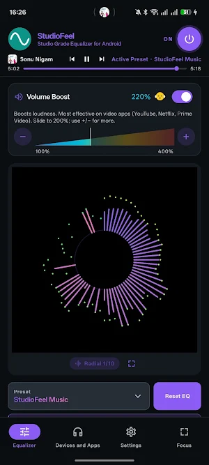 StudioFeel Equalizer & Bass Screenshot 0