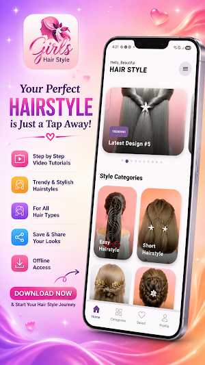 Girls Hairstyle Step By Step Screenshot 1