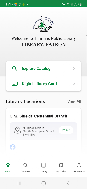Timmins Public Library Screenshot 2