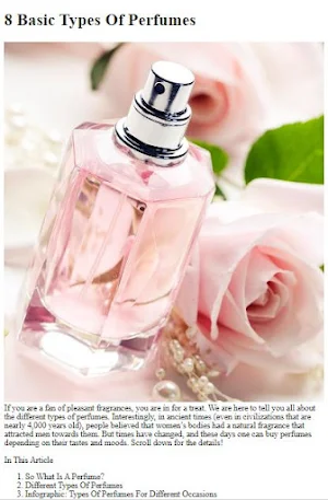 Basic Types Of Perfumes Tips Screenshot 1