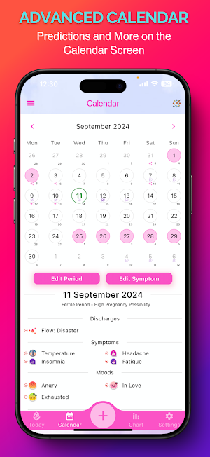 Day by Day Period Tracking Screenshot 1