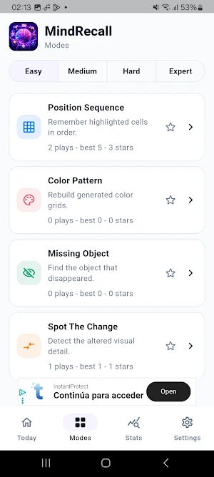 MindRecall: Memory Games Screenshot 1