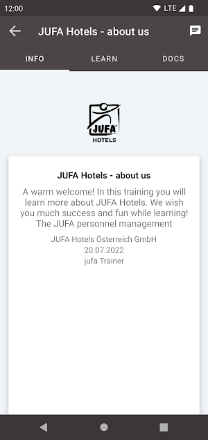 JUFA Hotels Learning Screenshot 1