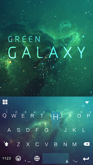 Green Galaxy Keyboard Theme Screenshot 0