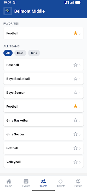 Belmont Middle Athletics Screenshot 3