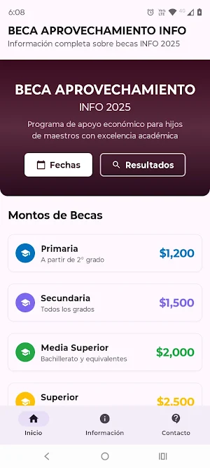 APP Beca Aprovechamiento info Screenshot 0