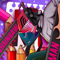 Chainsaw Man Drawing Glitter