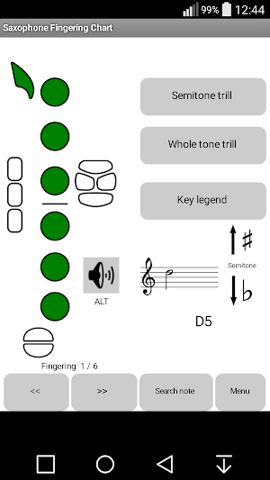 Saxophone Fingerings Screenshot 0