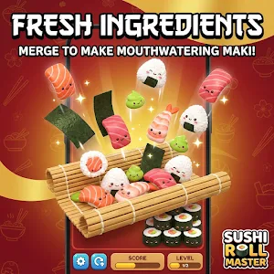 Sushi Roll Master: Food Merge Screenshot 1