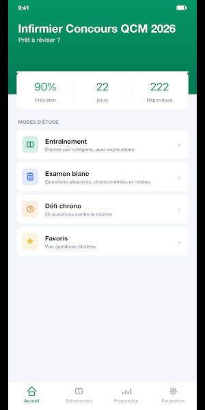 Infirmier Concours QCM 2026 Screenshot 0