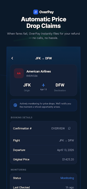 Overpay - Flight Price Tracker Screenshot 1