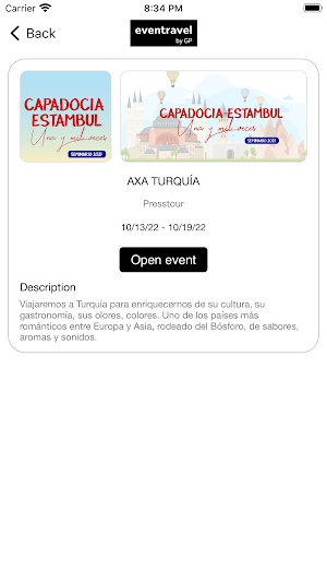 Eventravel Screenshot 1
