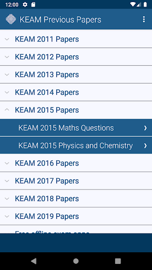 KEAM Previous Papers Free Practice Screenshot 1