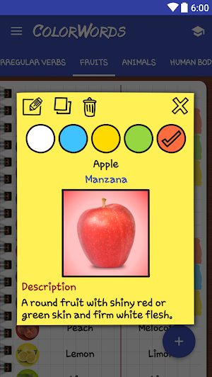Color Words: Vocabulary Notebook Screenshot 1