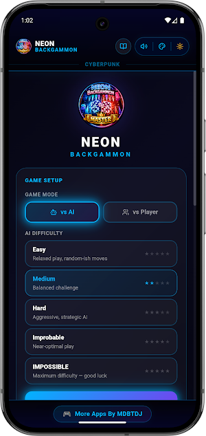 Neon Backgammon Master Offline Screenshot 1