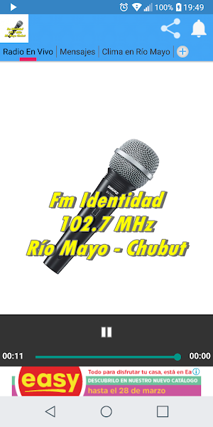 Fm identidad 102.7 MHz Screenshot 1