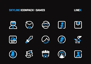 SkyLine Icon Pack : LineX Blue Edition Screenshot 3