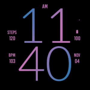 Blue Pink Light Watch Face Screenshot 3