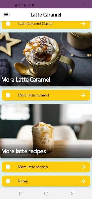 Latte Caramel Recipes Screenshot 1