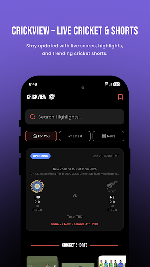 CrickView – Live & Highlights Screenshot 1