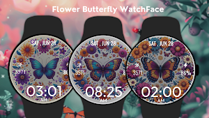 Flower Butterfly WatchFace Screenshot 3