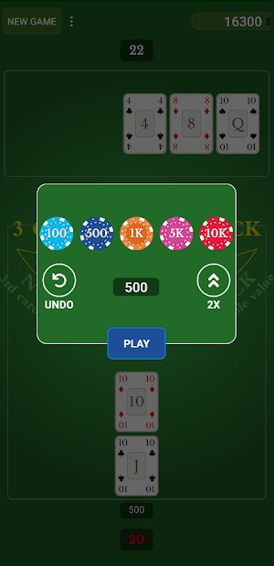 3 Cards Blackjack Screenshot 2