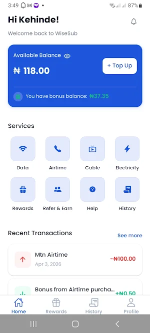 WiseSub - Cheap Data & Bills Screenshot 0