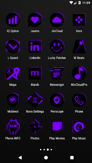 Flat Black and Purple IconPack Screenshot 3