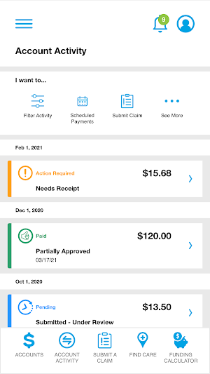 MBH Spending Account Screenshot 0