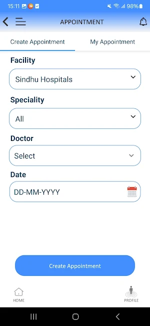 Sindhu Patient Portal Screenshot 1