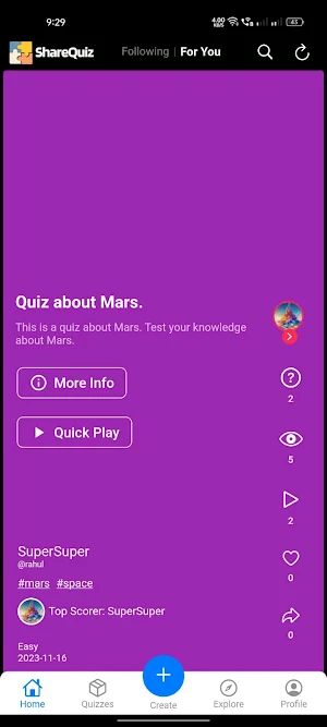 ShareQuiz: Play, Create, Share Screenshot 0