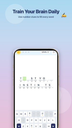 Cryptogram Puzzle: Word Decode Screenshot 1