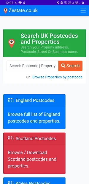 Zestate UK Real Estate Search Screenshot 0