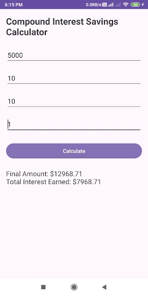 Compound Interest Savings Calc Screenshot 3