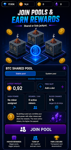 CryptoCore: Idle Pool Miner Screenshot 2