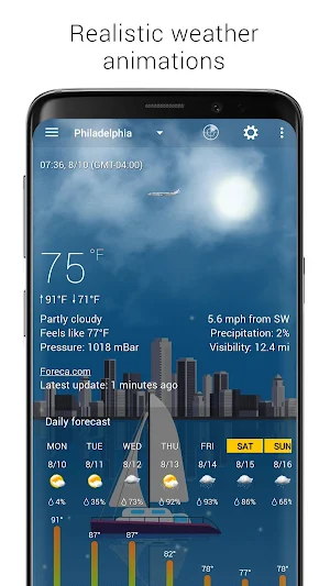 Cityscape animated weather backgrounds add-on Screenshot 1