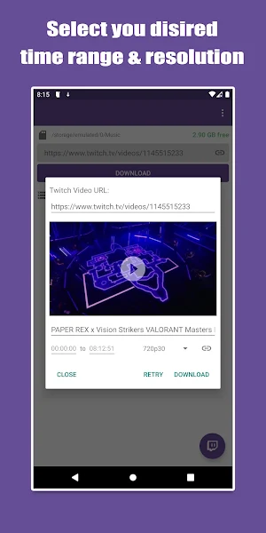 Video downloader for Twitch Screenshot 1