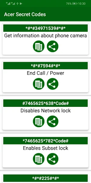 Secret Codes for Acer  Mobiles 2021 Screenshot 3